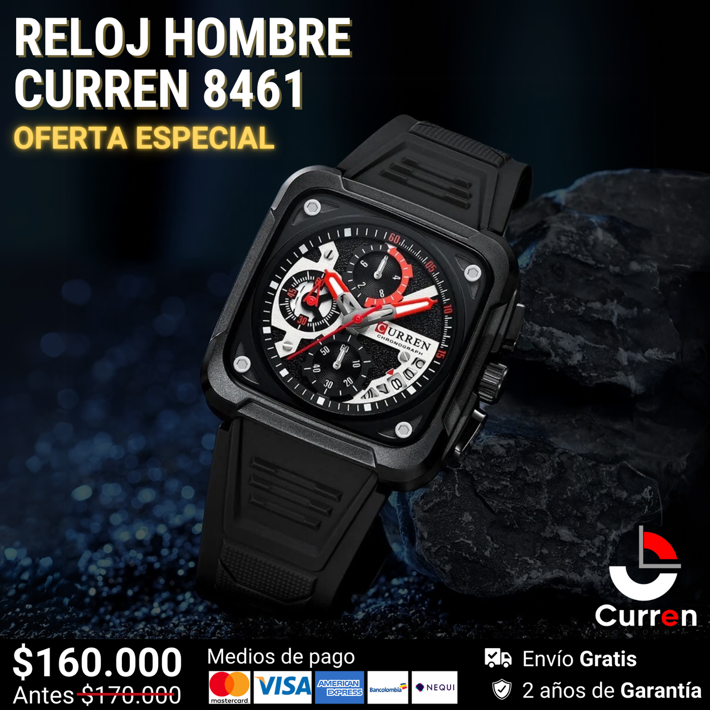 Reloj De Hombre Curren 8461🔥⌚😀