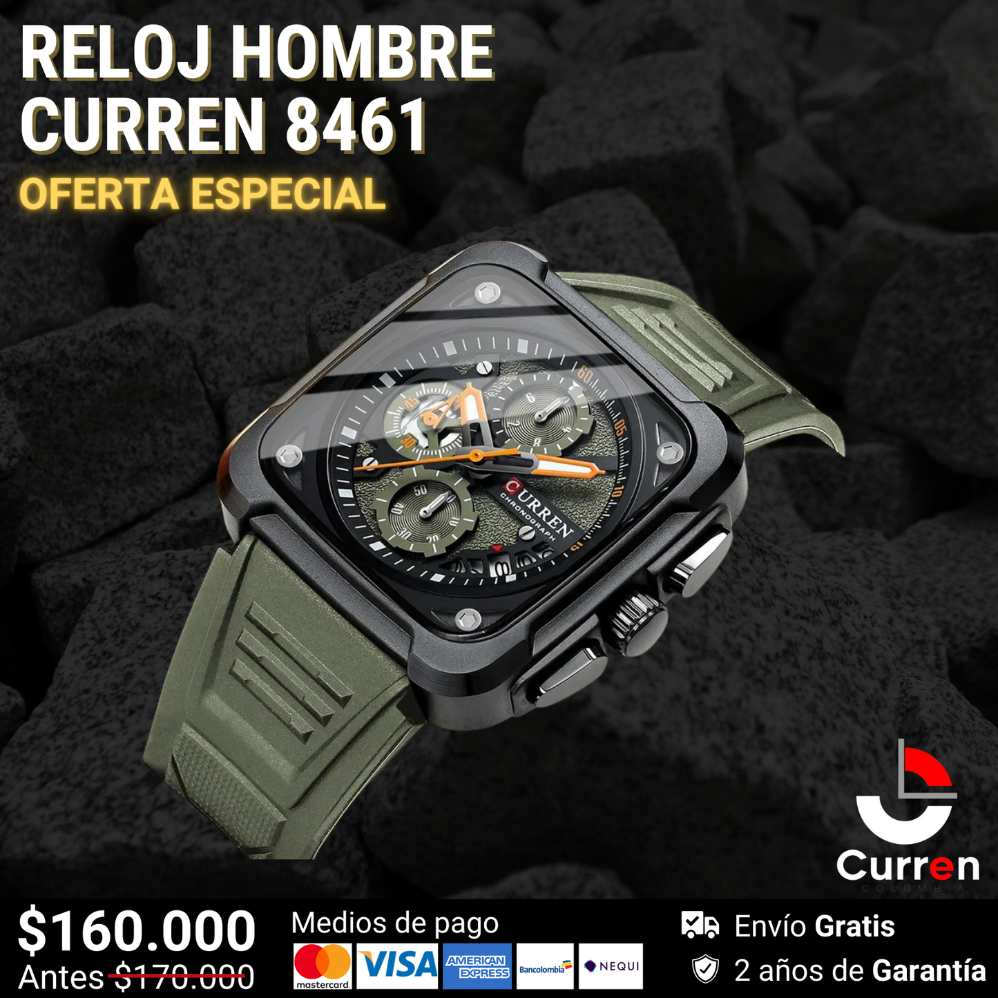 Reloj De Hombre Curren 8461🔥⌚😀